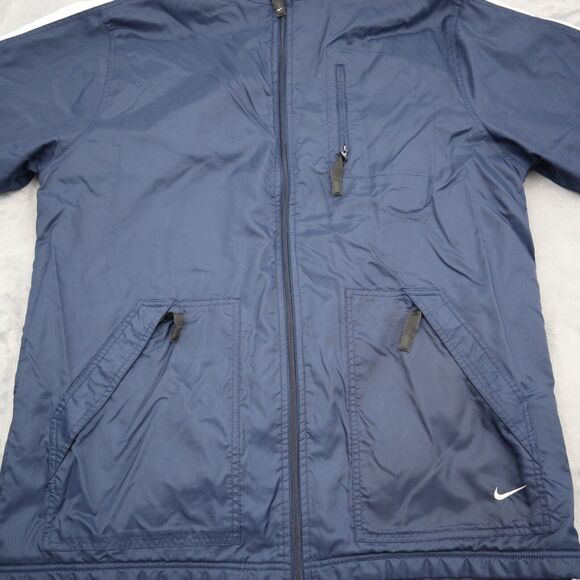 Nike Jacket Mens L Blue Long Sleeve Zipper Pockets High Neck Full Zipper - Picture 12 of 16